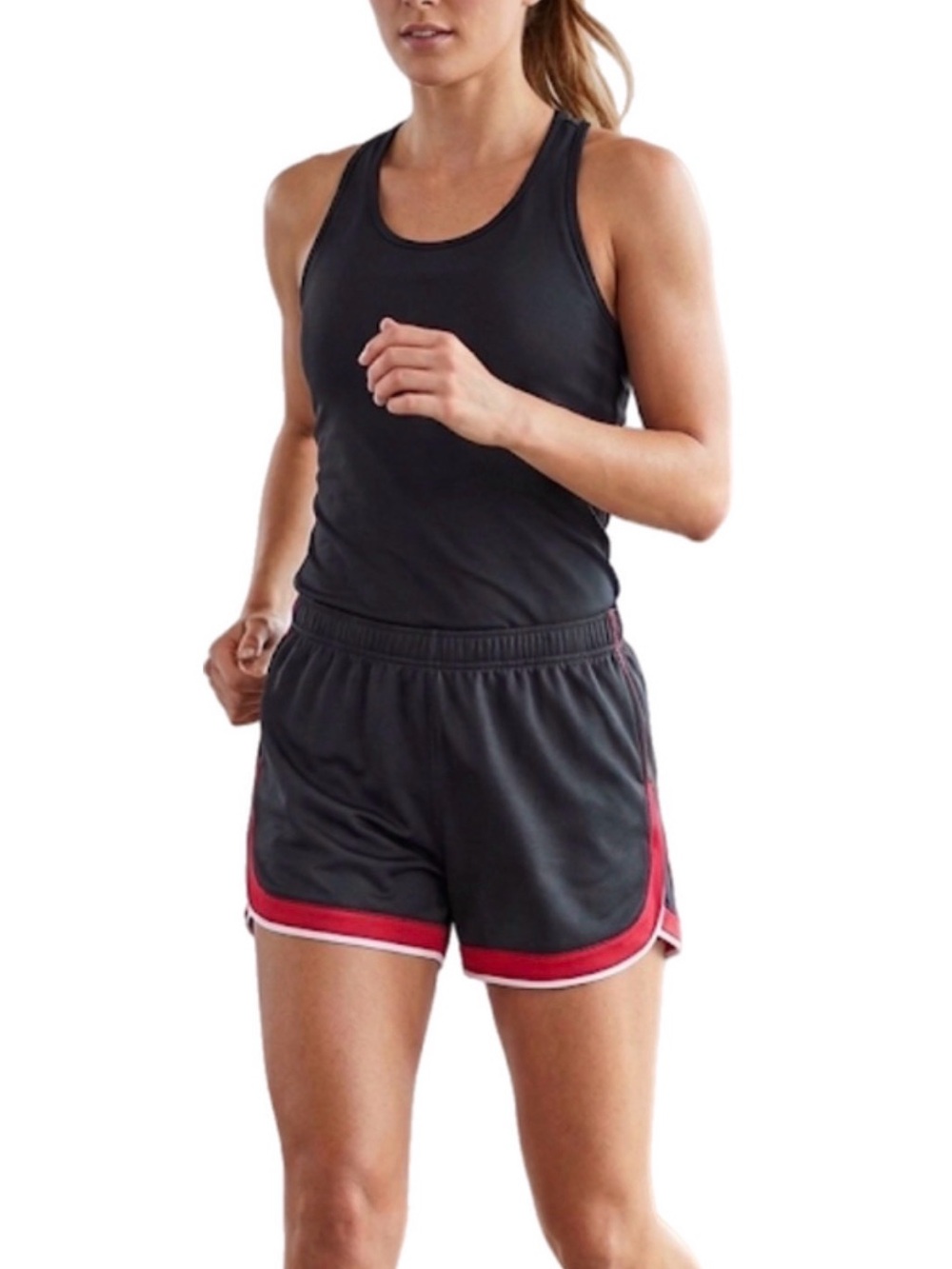 NWT XL Reebok Women’s Knit Athletic Shorts Athleisure Sports Pink Black Sporty